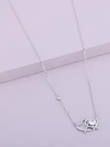 Kushal's Fashion Jewellery Rhodium-Plated Zircon Studded Necklace