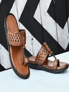 ZIRSQ Men Tan Synthetic Leather Sandals