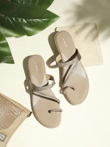 V-WALK Women Embellished Synthetic Leather One Toe Flats