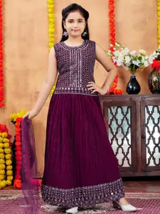 Sangria Girls Purple Poly Georgette Lehenga Choli