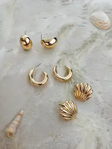 Accessorize Set Of 3 Circular Shaped Half Hoop Earrings