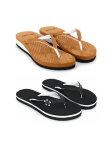 TWO SOFT Women Pack Of 2 Thong Flip-Flops