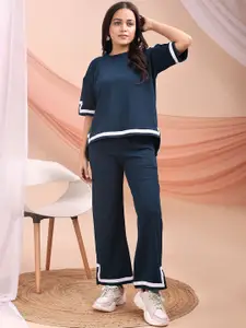 SRUTVA FASHION Round Neck Top With Palazzos Co-Ords