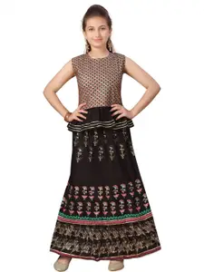 Sangria Girls Black Cotton Lehenga Choli
