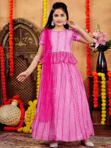 Sangria Girls Pink Poly Georgette Lehenga Choli