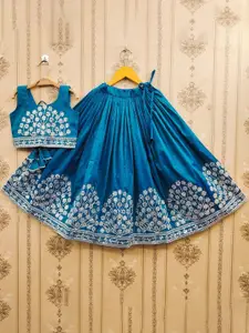 BAESD Girls Floral Embroidered Sequinned Ready to Wear Lehenga & Choli