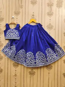 BAESD Girls Floral Embroidered Sequinned Ready to Wear Lehenga & Choli
