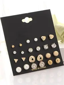 Vembley Combo Of 12 Pair Studs Earrings