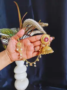 J & C Fashion Arena Women Gold Plated Chandbalis Earrings