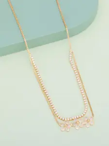 Kushal's Fashion Jewellery Gold-Plated Zircon Studded Necklace