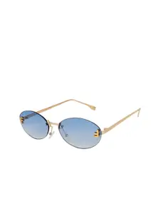 HASHTAG EYEWEAR Women UV Protected Lens Oval Sunglasses RL-19072A2-BLU