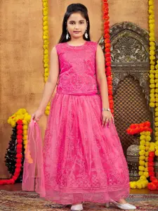 Sangria Girls Red Net Lehenga Choli