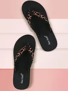 TWO SOFT Women Printed Thong Flip-Flops