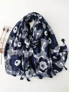 QUECY Women Printed Scarf With Tasselled