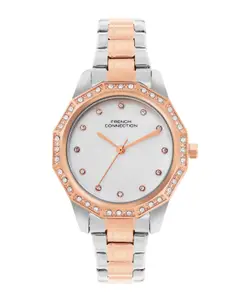 French Connection Women Embellished Round Dial Bracelet Style Analogue Watch FCU9RTM