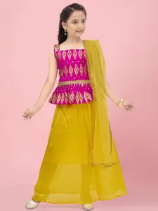 Sangria Girls Pink Silk Lehenga Choli