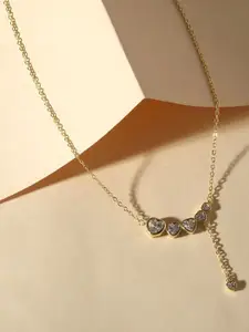 Cierra 18K Gold Plated Zircon Studded Heart Shaped Necklace