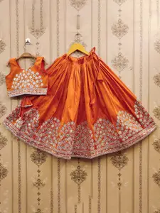 BAESD Girls Floral Embroidered Sequinned Ready to Wear Lehenga & Choli