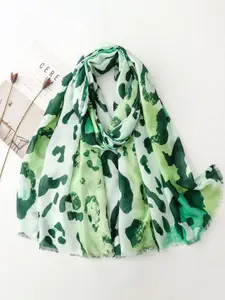 QUECY Women Printed Frayed border Scarf