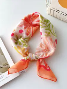QUECY Women Printed Scarf with Solid Border
