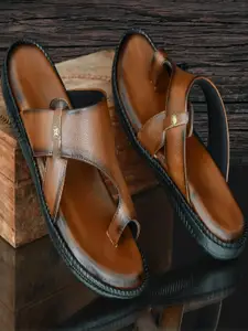 ZIRSQ Men Tan Synthetic Leather Sandals