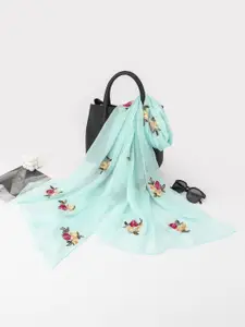 QUECY Women Floral Embroidered Scarf
