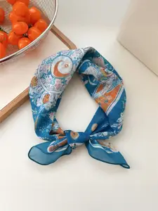 QUECY Women Printed Scarf with Solid Border