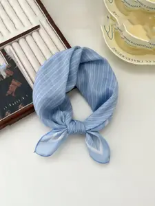 QUECY Women Striped Scarf with Solid Border