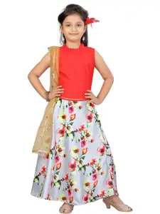 Sangria Girls Red Silk Lehenga Choli