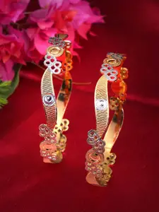 Adwitiya Collection Set Of 2 24CT Gold-plated Handcrafted Bangles