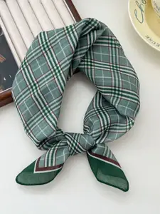 QUECY Women Checked Taping Border Scarf