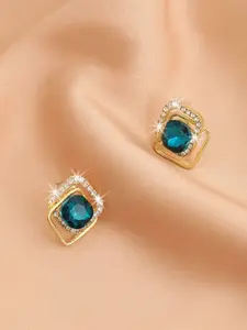 Celestique Crystals Studded Square Shaped Studs