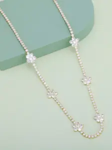 Kushal's Fashion Jewellery Gold-Plated Zircon Studded Necklace