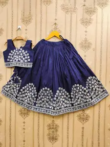 BAESD Girls Floral Embroidered Sequinned Ready to Wear Lehenga & Choli