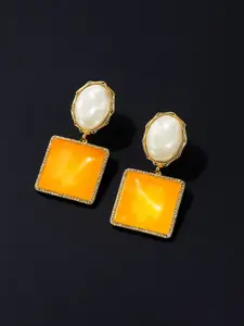 Celestique Korean Geometric Shaped Enamelled Drop Earrings