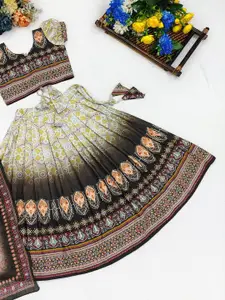 Shoryam Fashion Girls Bandhani Printed Ready To Wear Lehenga Choli With Dupatta Set