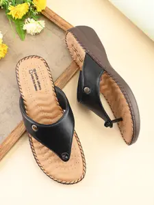 pelle albero Women T-Strap Open Toe Flats