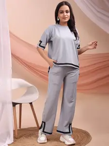 SRUTVA FASHION Self Design Top with Palazzos Co-Ords