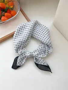 QUECY Women Polka Dots Printed Scarf