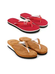 TWO SOFT Women Pack Of 2 Slip-On Flip-Flops