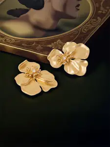 Accessorize Crystals Stones Studded Floral Shaped Drop Earrings