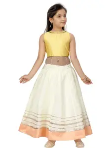 Sangria Girls Yellow Silk Lehenga Choli