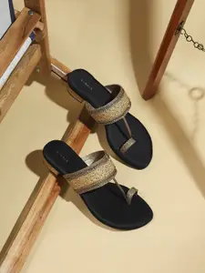 V-WALK Women Embellished Synthetic Leather One Toe Flats