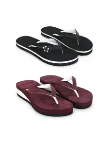 TWO SOFT Women Pack of 2 Fashion Flip Flops