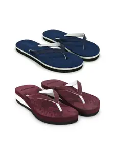 TWO SOFT Women Pack Of 2 Slip-On Thong Flip-Flops