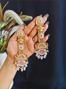 J & C Fashion Arena Women Long Gold Plated Earrings