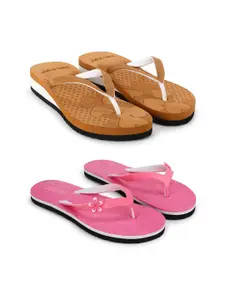 TWO SOFT Women Set Of 2 Self Design Slip-On