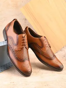 pelle albero Men Textured Leather Formal Brogues