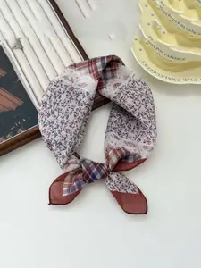 QUECY Women Printed Scarf with Solid Border