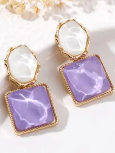 Celestique Korean Geometric Shaped Enamelled Drop Earrings